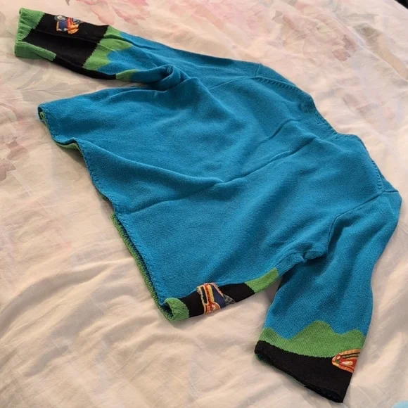 Vintage Michael Simon Blue Knit Cardigan - Picture 10 of 15